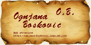Ognjana Bošković vizit kartica